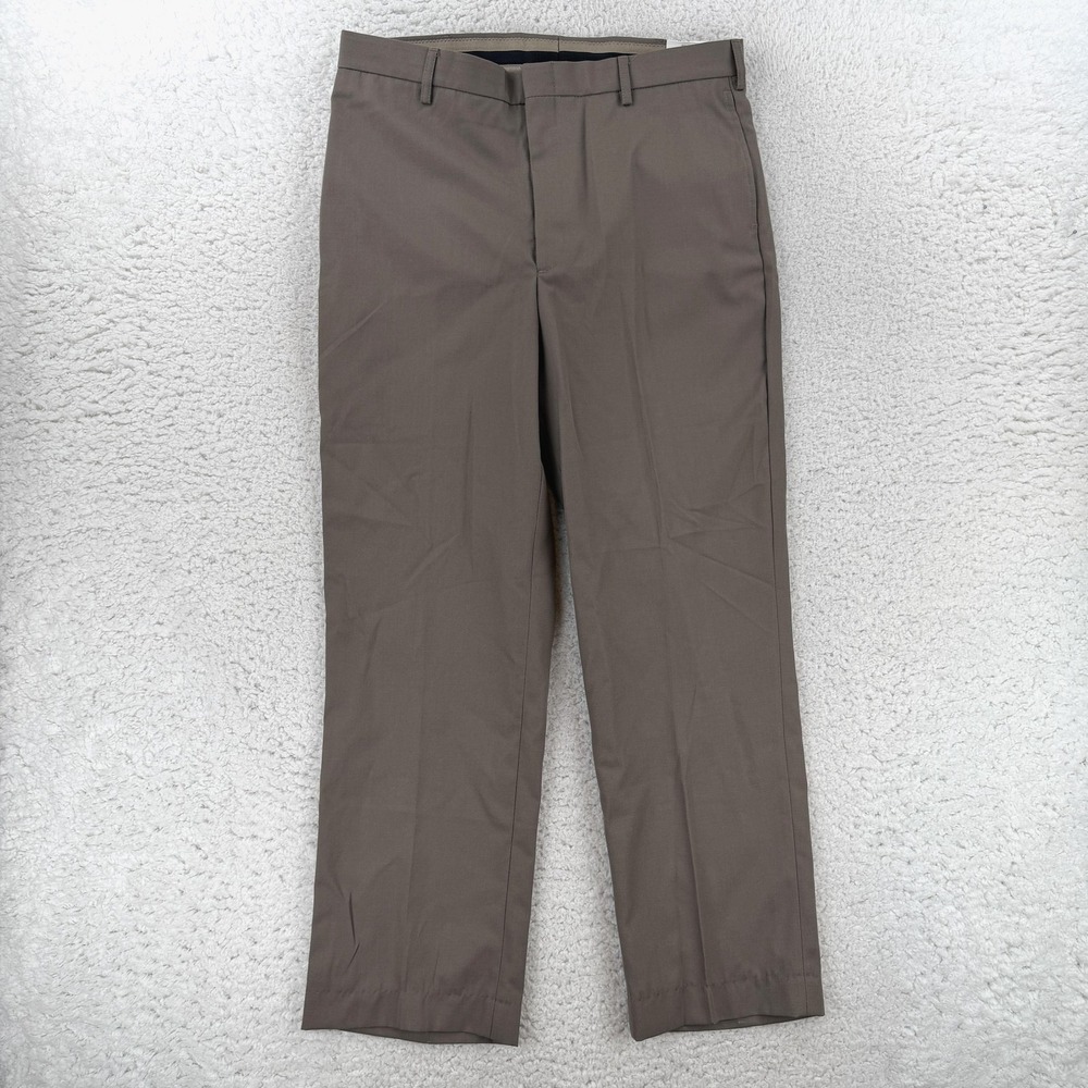 Flying Cross Dress Pants Mens 36x29 Brown Poly Wool Uniform X1 957P8719-C
